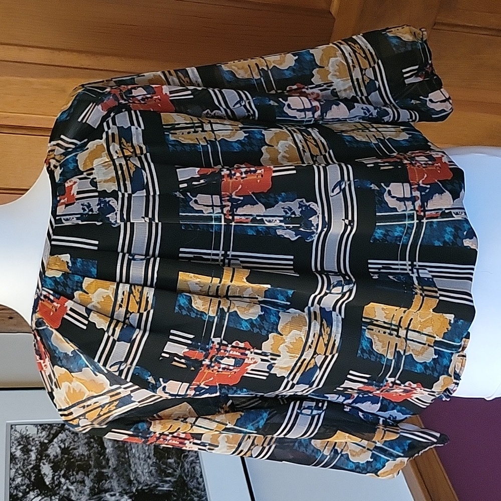 CHRISTOPHER & BANKS Retro Multicolor Windowpane Blouse - Picture 7 of 10